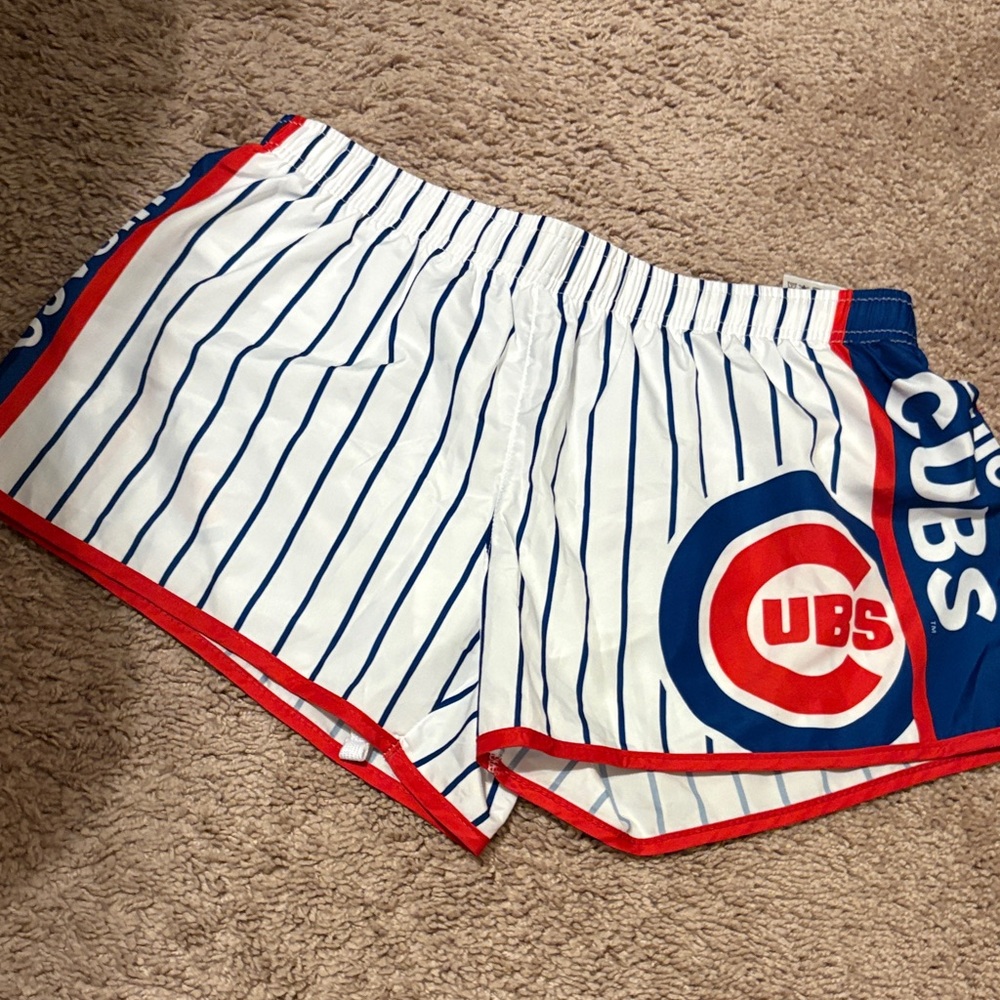 Genuine Merchandise White Shorts with Blue Pinstripes